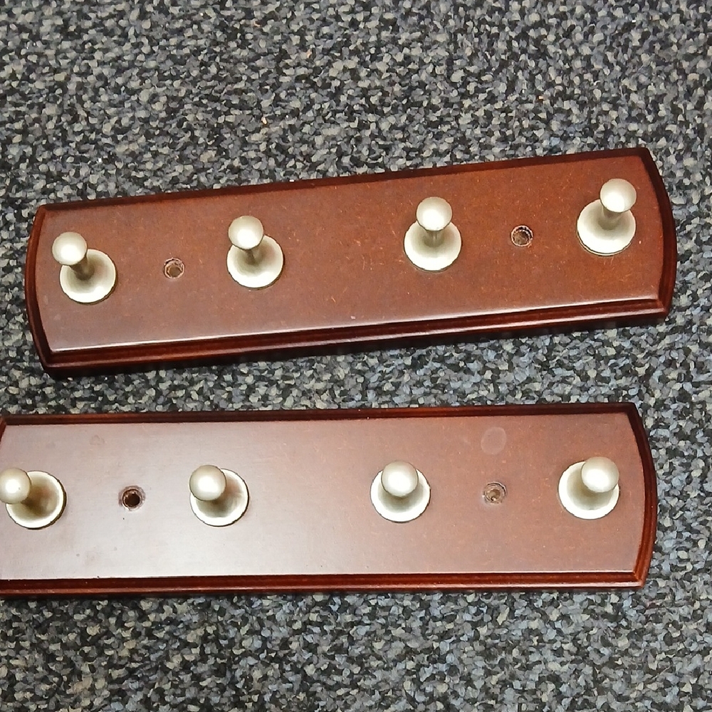 Brainerd Wooden Wall Hooks with Silver Pegs